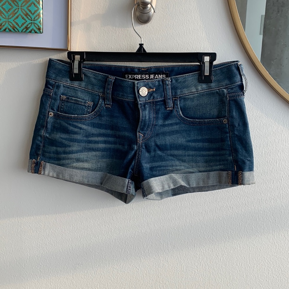 Express cuffed jean shorts